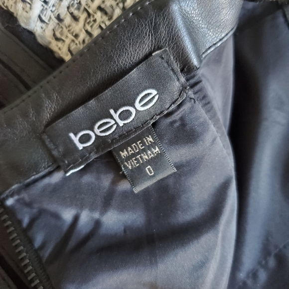 Bebe / Tweed and Leather Cocktail Dress / Size 0 - Picture 6 of 7